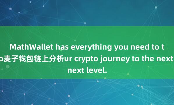 MathWallet has everything you need to take yo麦子钱包链上分析ur crypto journey to the next level.