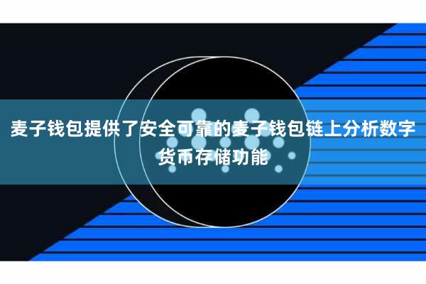 麦子钱包提供了安全可靠的麦子钱包链上分析数字货币存储功能