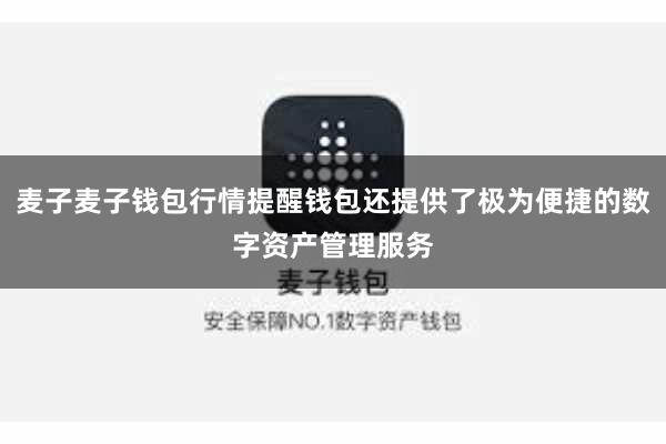 麦子麦子钱包行情提醒钱包还提供了极为便捷的数字资产管理服务