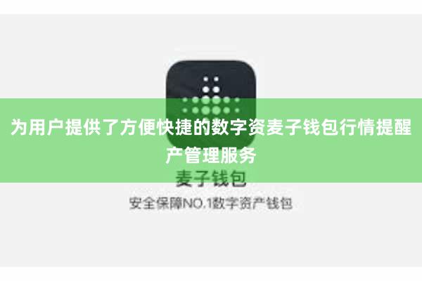 为用户提供了方便快捷的数字资麦子钱包行情提醒产管理服务